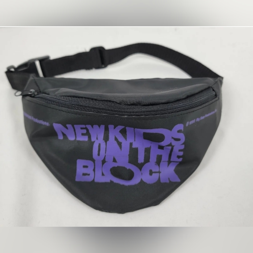 Rare Vintage 1990 New Kids On The Block Fanny Pack Black And Purple NKOTB